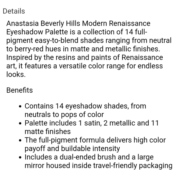 ANASTASIA BEVERLY HILLS MODERN RENAISSANCE PALETTE - Picture 5 of 7